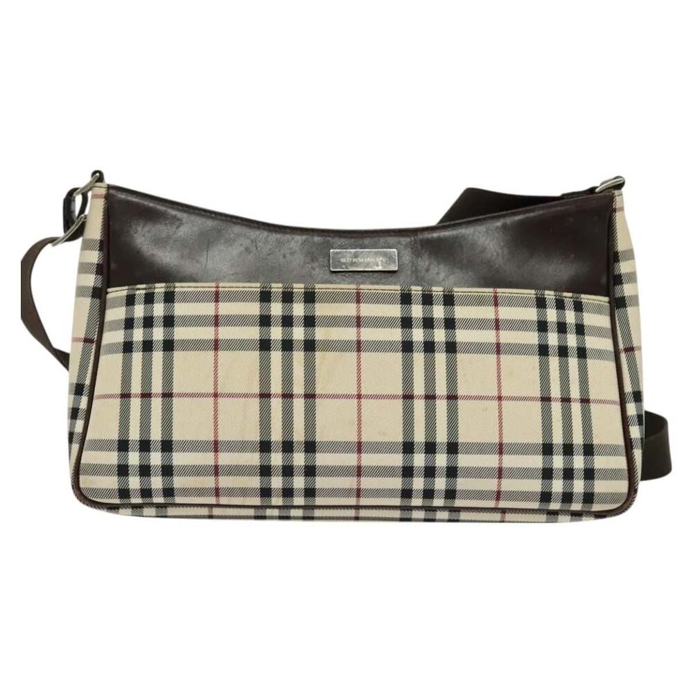 Burberry Nova Check Canvas Shoulder Bag Beige